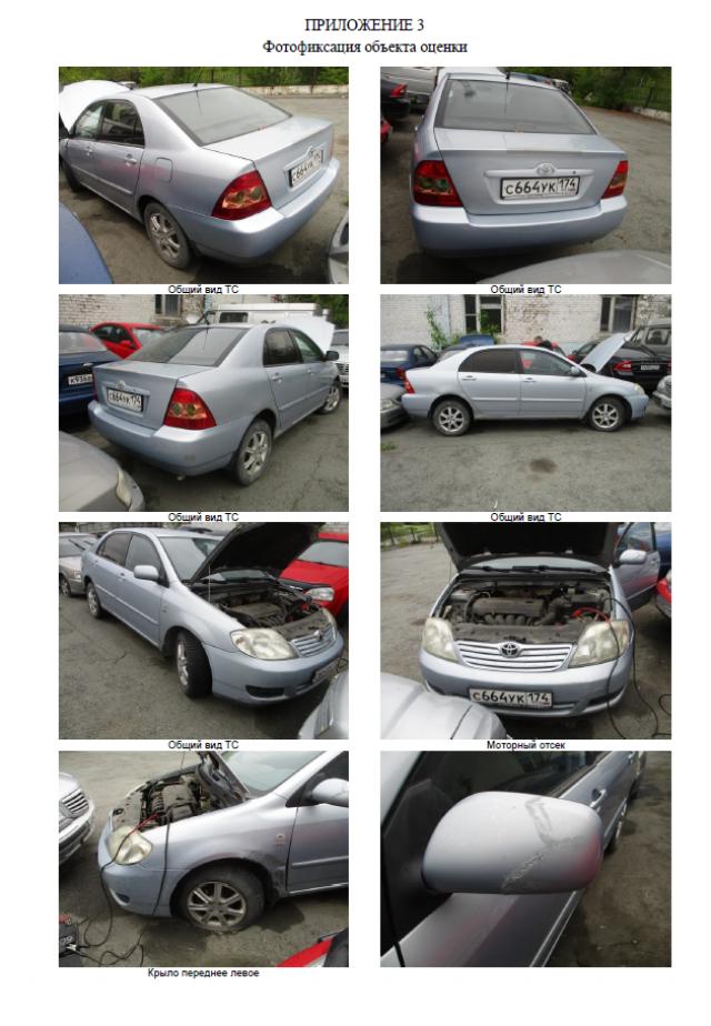 Торги №307973 Лот №381436 транспортное средство – Toyota Corolla (2005) - торги по банкротству 1